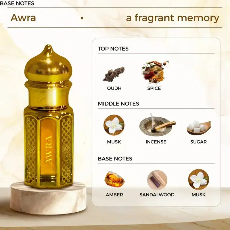 Zuhur AL Oasis Awra Non Alcoholic Attar For Men 6ML
