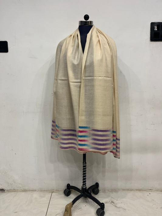 Pashmina Natural Base Stripe Palla Shawl