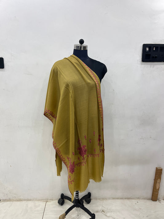 Pashmina Mehndi (Henna Green) Plain Handwoven Stole