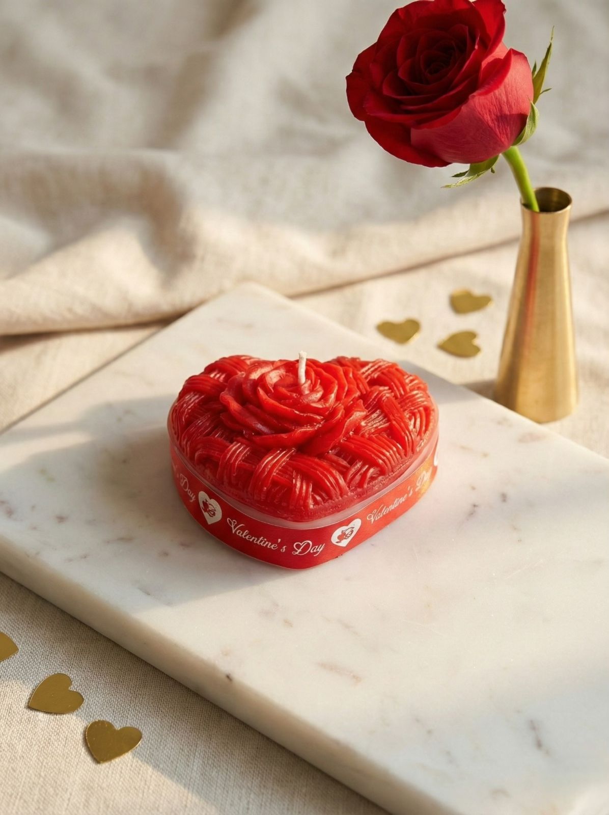 Flower Heart Candle