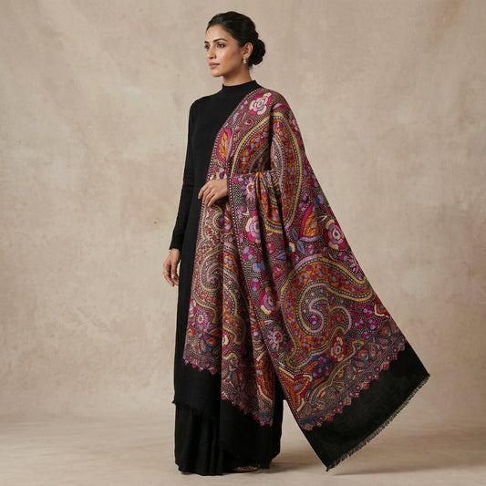 Pashmina Sozni Jamawar Embroidered Shawl