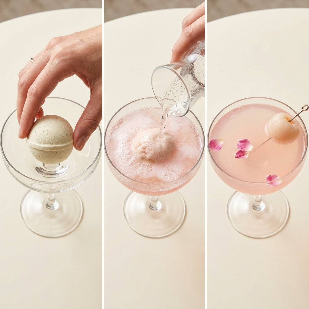 Lychee Lush Cocktail Bomb – Floral, Lightly Sweet Fizzy Drink Bomb