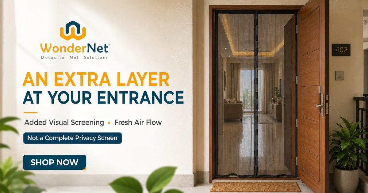WonderNet Magnetic Mosquito Net for Doors - Automatic Self-Closing Mesh Curtain