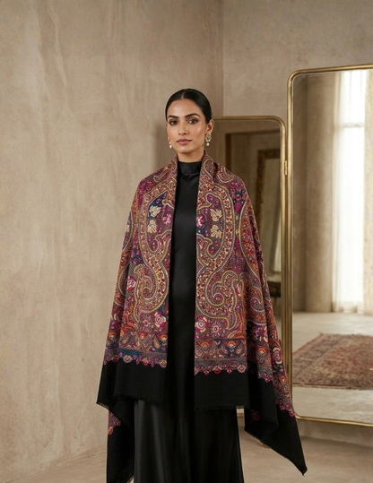 Pashmina Sozni Jamawar Embroidered Shawl