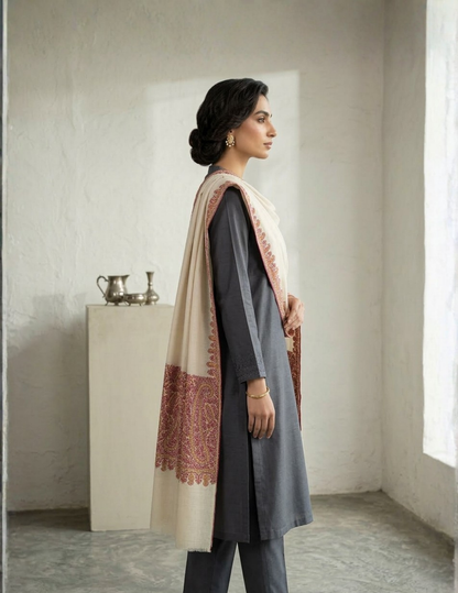 Pashmina Sozni Palla Design with Tilla Touch Shawl