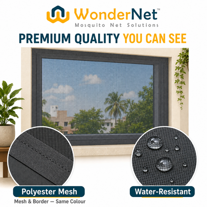 WonderNet Velcro Mosquito Net for Windows – Custom Size, Washable
