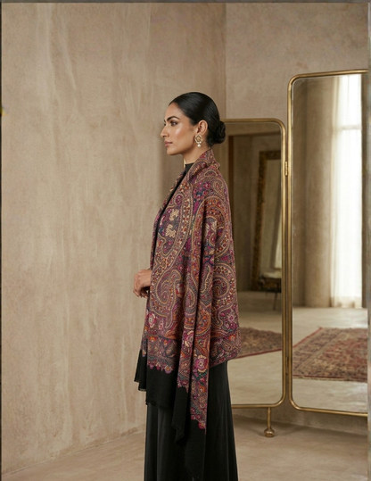 Pashmina Sozni Jamawar Embroidered Shawl