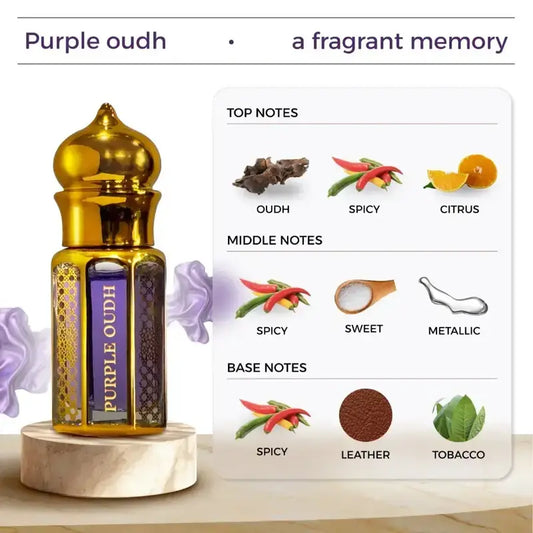 Zuhur AL Oasis Purple Oudh Non Alcoholic Unisex Attar 6 ML