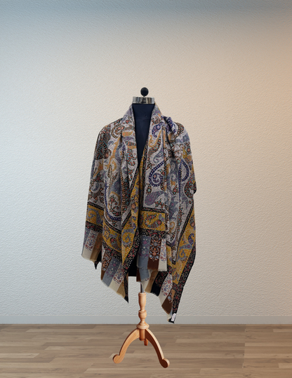 Pashmina Kalamkari Multi-Embroidery Shawl