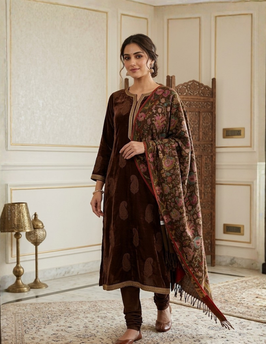 Pashmina Kani Jamawar Coffee — GI Certified