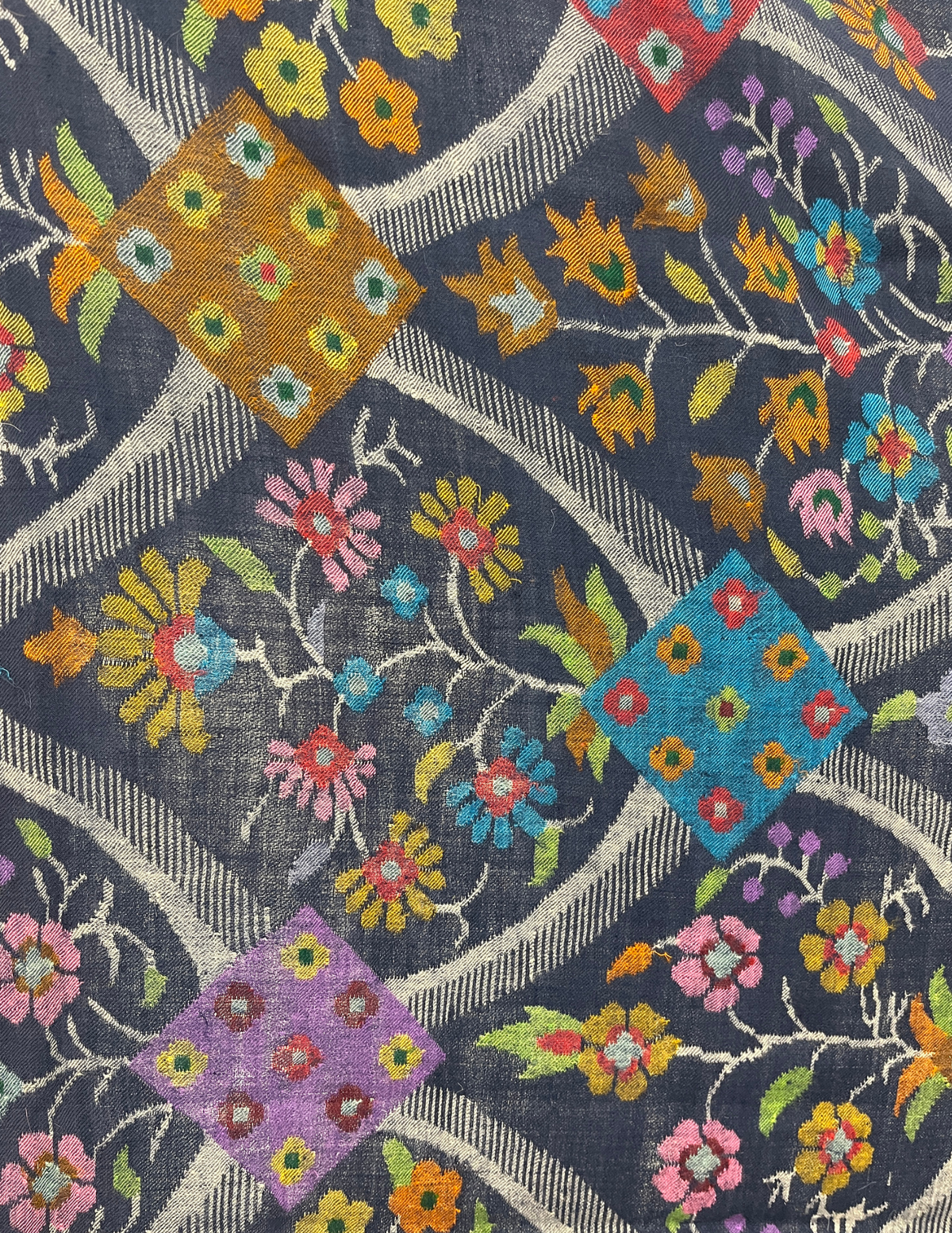Pashmina Kani Jamawar Blue Base — GI Certified