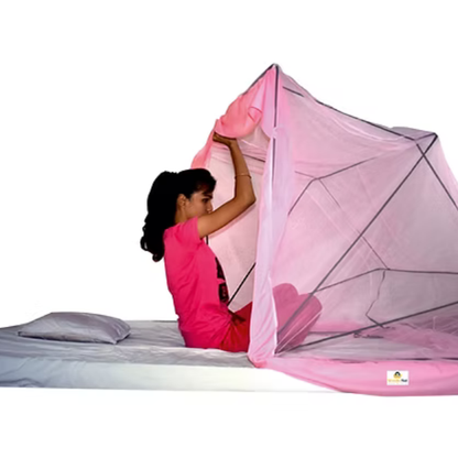 WonderNet Pop-Up Mosquito Net for Double Bed | Foldable King/Queen Size Tent (Washable)