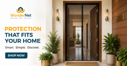 WonderNet Magnetic Mosquito Net for Doors - Automatic Self-Closing Mesh Curtain