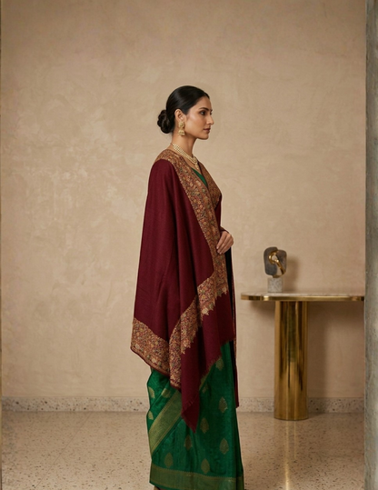 Pashmina Sozni Papier Mâché Dourdar — GI Certified
