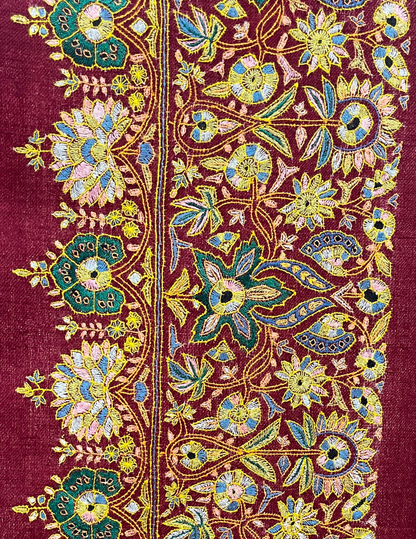 Pashmina Sozni Papier Mâché Dourdar — GI Certified