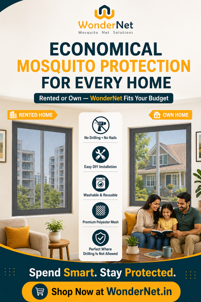 WonderNet Velcro Mosquito Net for Windows – Custom Size, Washable