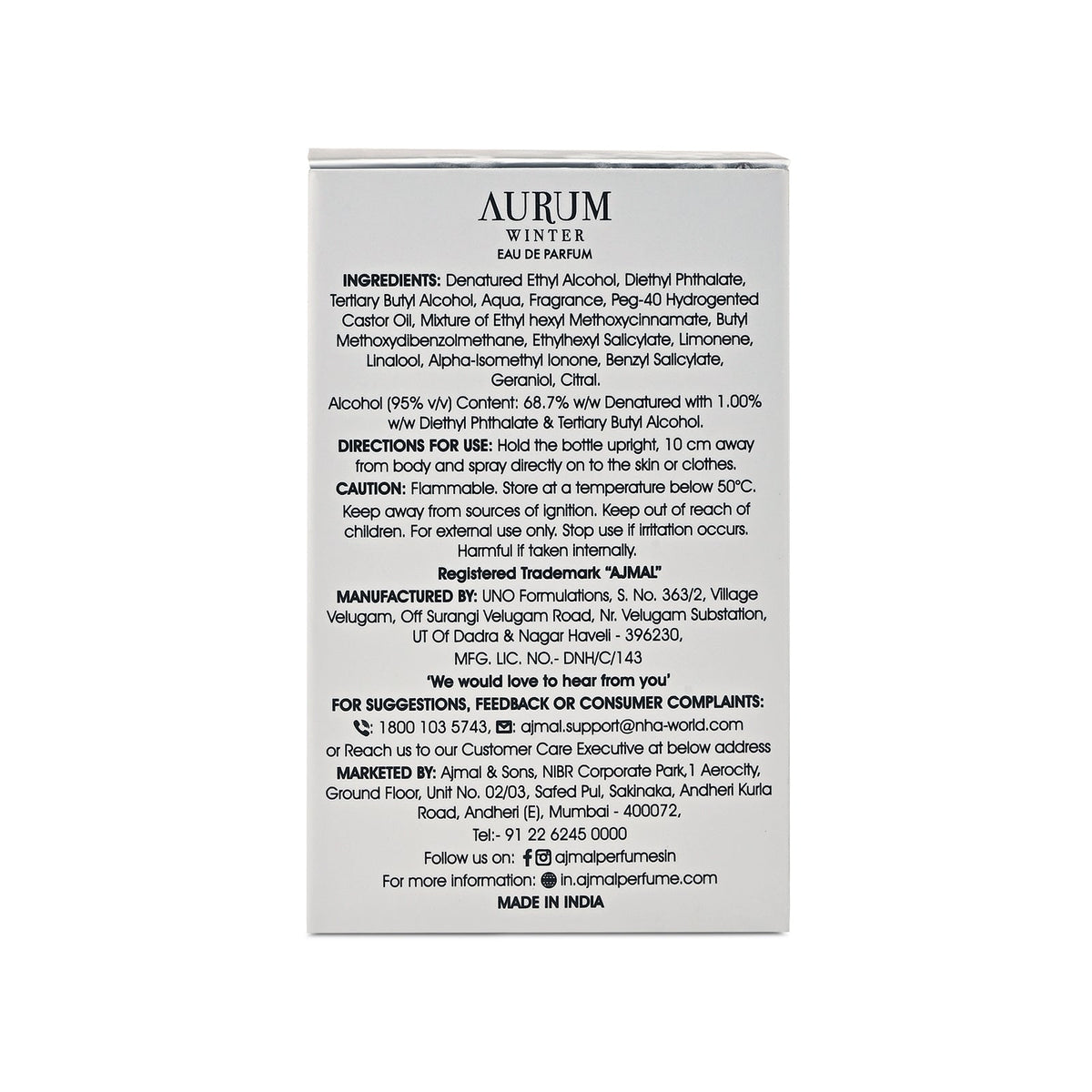 Ajmal Aurum Winter Eau De Parfum