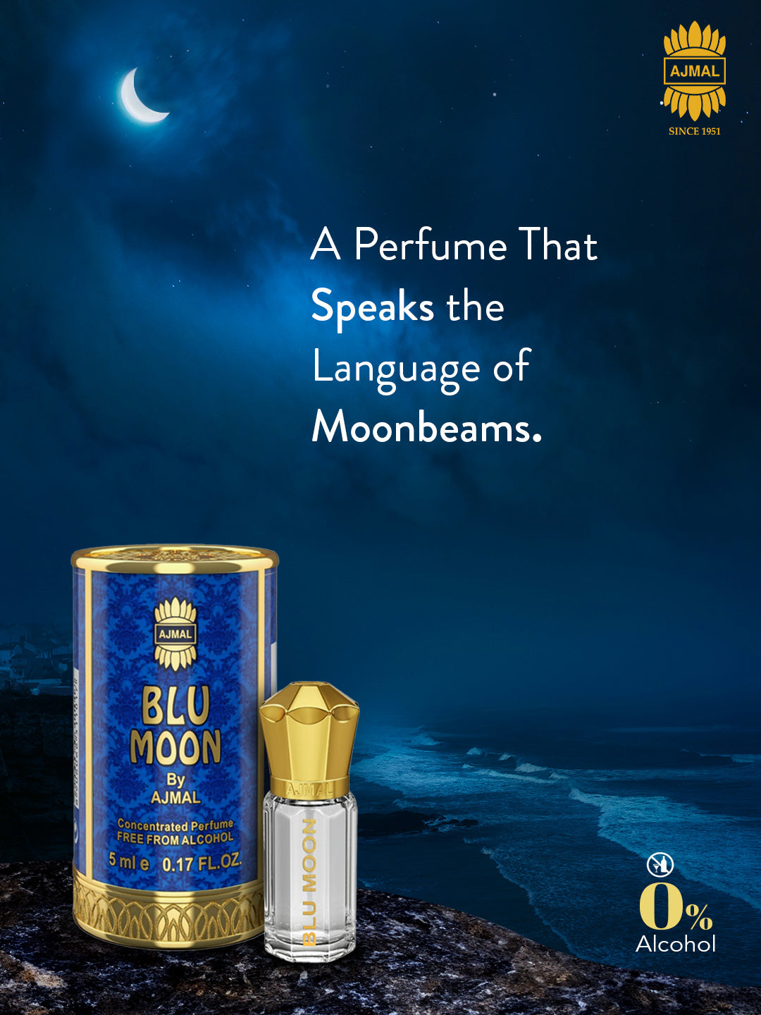 Ajmal Blu Moon Attar (Concentrated Perfume Oil)