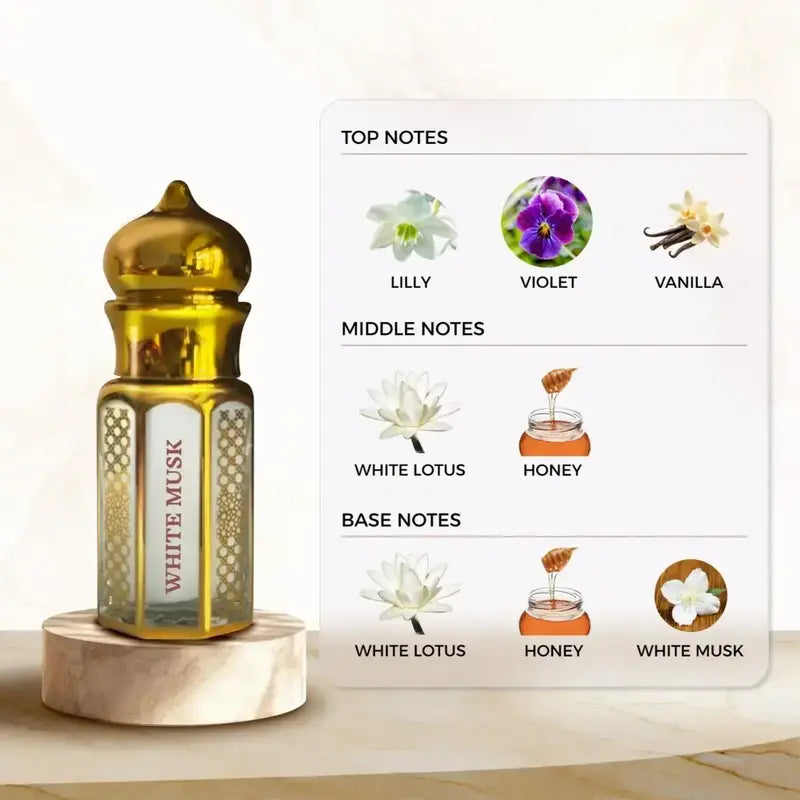 Zuhur AL Oasis White Musk Non Alcoholic Unisex Attar 6ML