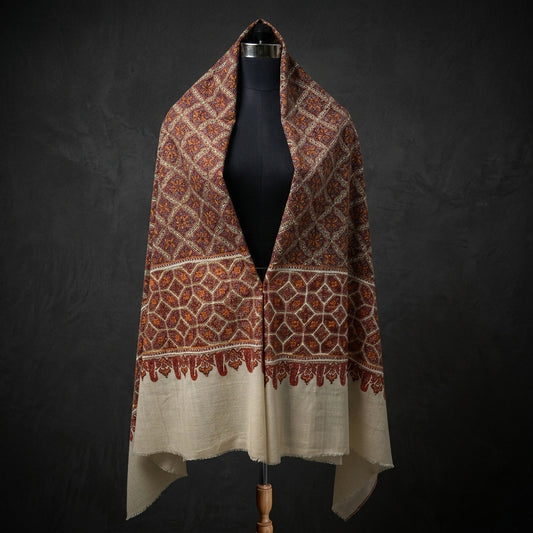Pashmina Sozni Jamawar Multi-Colour Embroidered Shawl