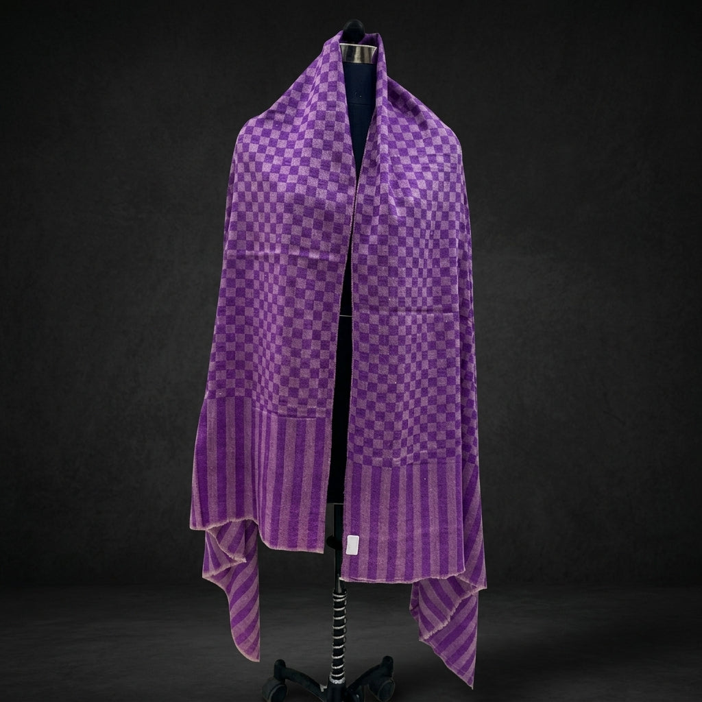 Pashmina Self-Checkered Lavender Stole