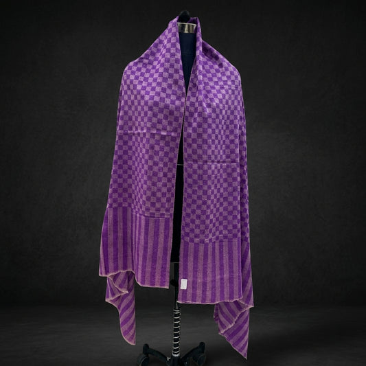 Pashmina Self-Checkered Lavender Stole