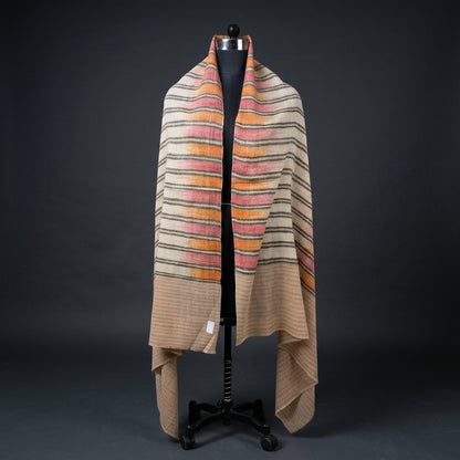Pashmina Stripe with Ikat Pattern & Zari Touch Shawl