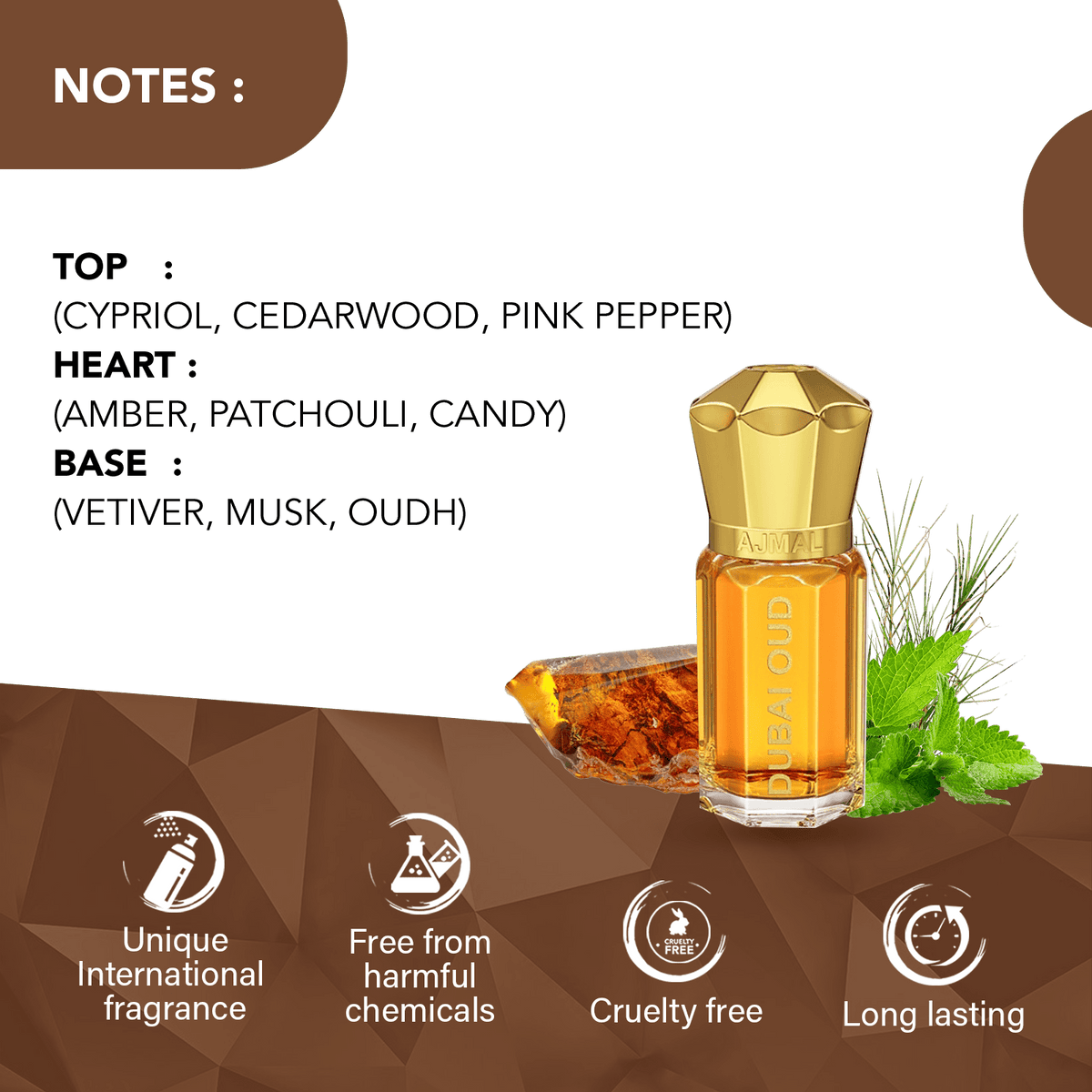 Ajmal Dubai Oud Attar (Concentrated Perfume Oil)