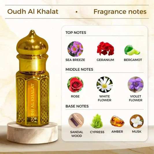 Zuhur AL Oasis Oudh AL Khalat Non Alcoholic Attar For Men 6ML