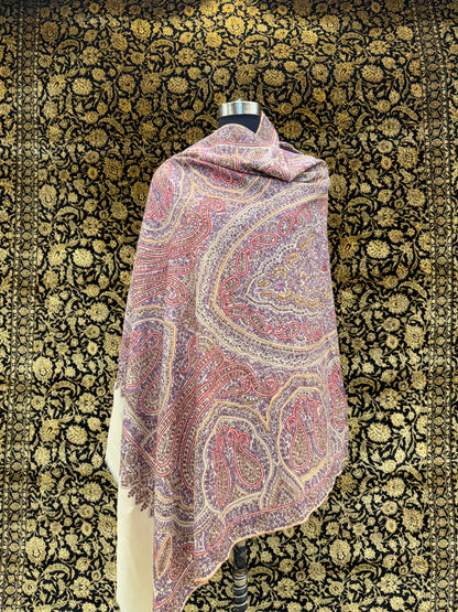 Lavender Jama Pashmina Shawl — All-Over Paisley Weave