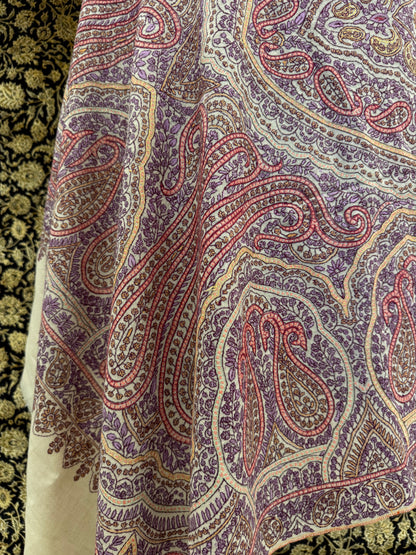 Lavender Jama Pashmina Shawl — All-Over Paisley Weave