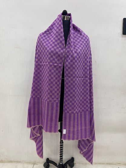 Pashmina Self-Checkered Lavender Stole