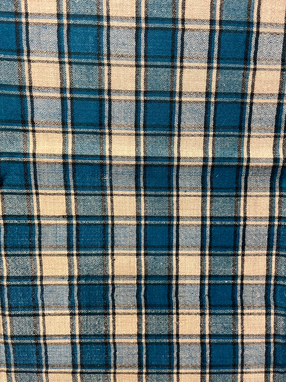Pashmina Sea Green Checkered Handwoven Shawl