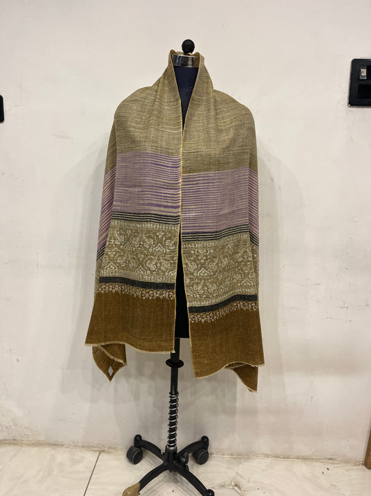 Pashmina Designer Stole — Ikat Pattern Ground