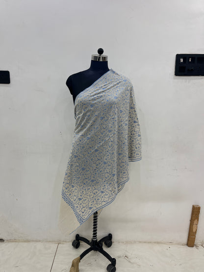 Pashmina Designer Stole — Ikat Pattern Ground