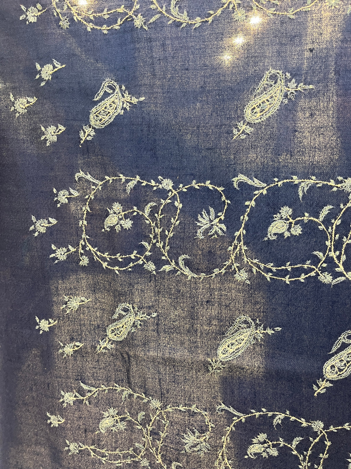 Pashmina Midnight Blue Kashmiri Embroidered  Premium Shawl