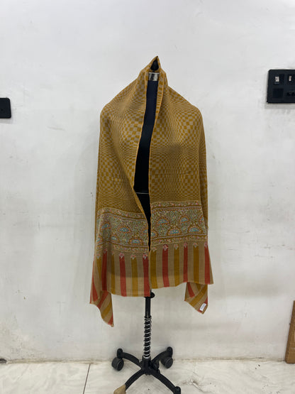Pashmina Mustard Plain Handwoven Stole — Classic