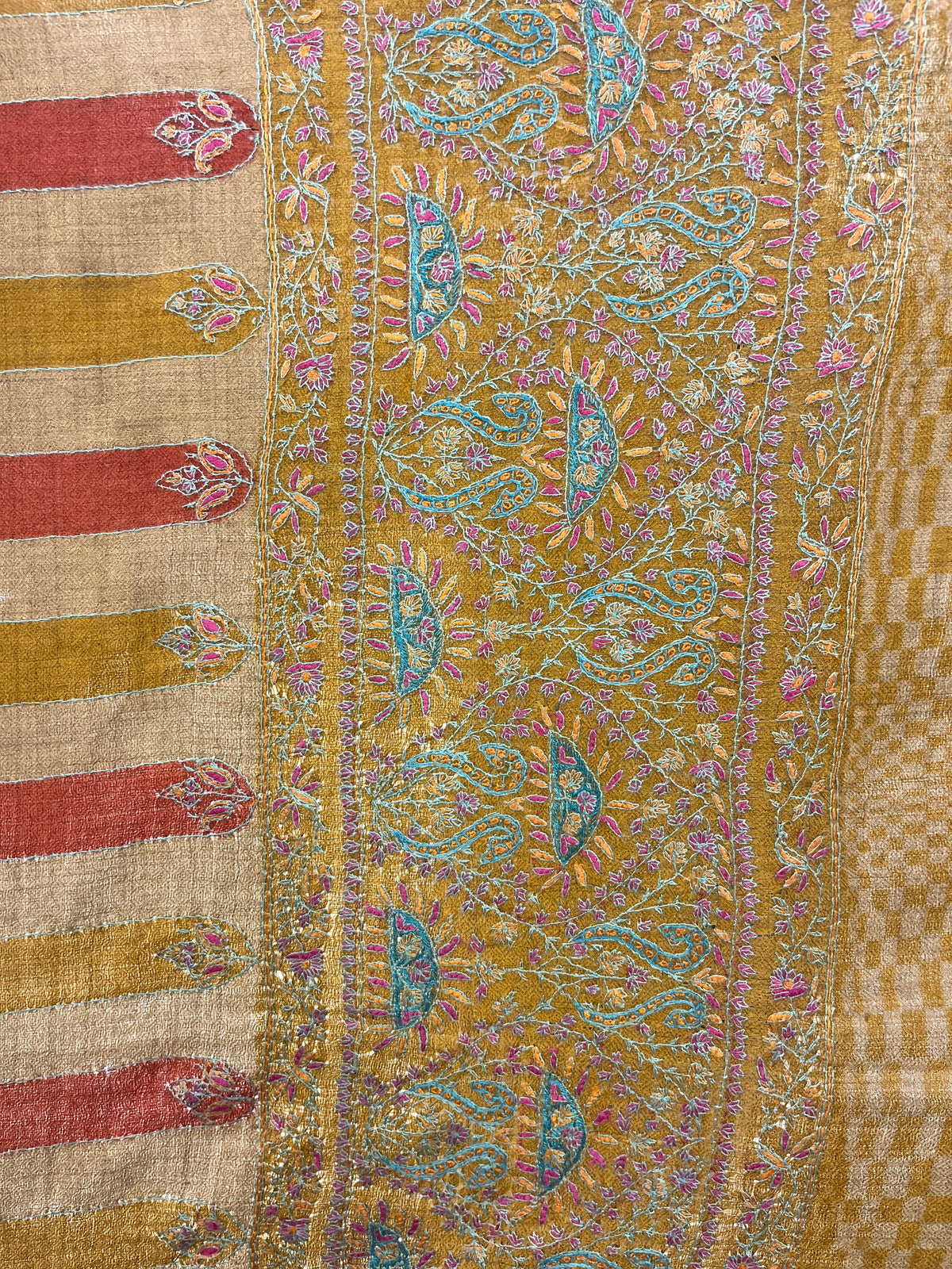 Pashmina Mustard Plain Handwoven Stole — Classic