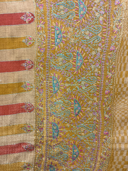 Pashmina Mustard Plain Handwoven Stole — Classic