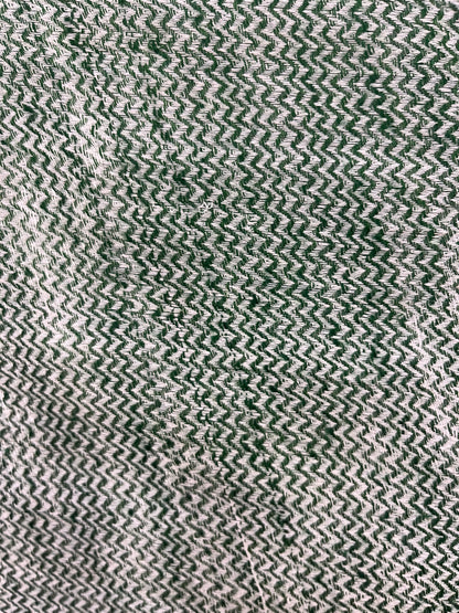 Pashmina Green Self-Patterned Reversible Shawl — Fishbowl Design