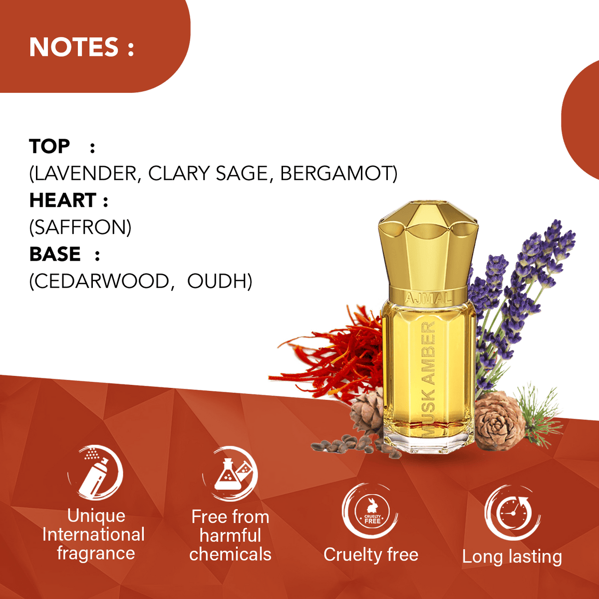 Ajmal Musk Amber Attar (Concentrated Perfume Oil)
