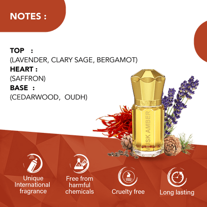 Ajmal Musk Amber Attar (Concentrated Perfume Oil)