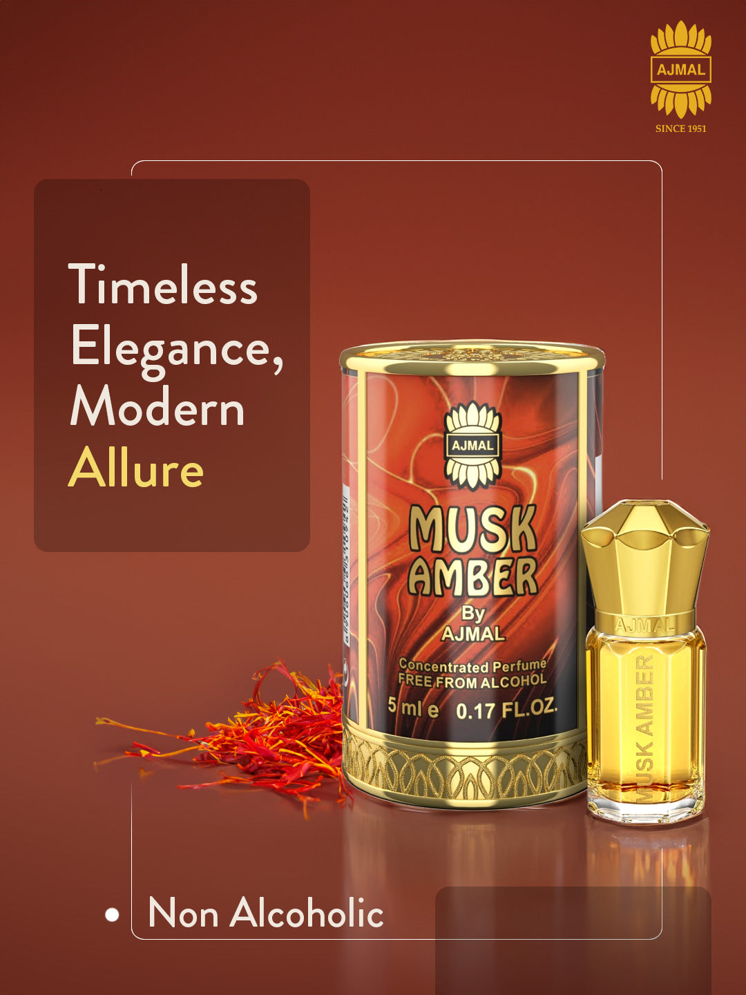 Ajmal Musk Amber Attar (Concentrated Perfume Oil)