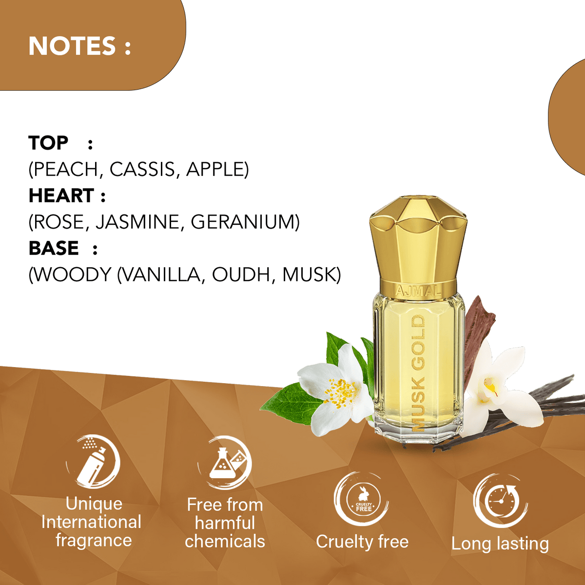 Ajmal Musk Gold Attar (Concentrated Perfume Oil)