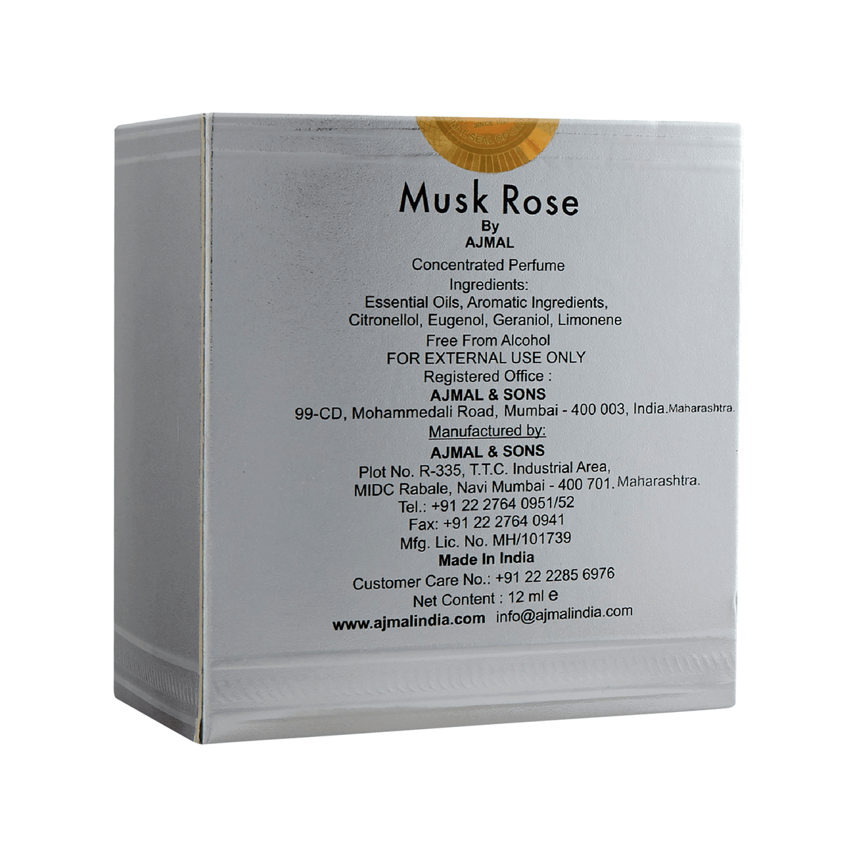 Ajmal Musk Rose Attar (Concentrated Perfume Oil)