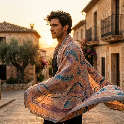 Cream Kani Jamawar Pashmina Shawl — Multicolour All-Over Paisley Weave