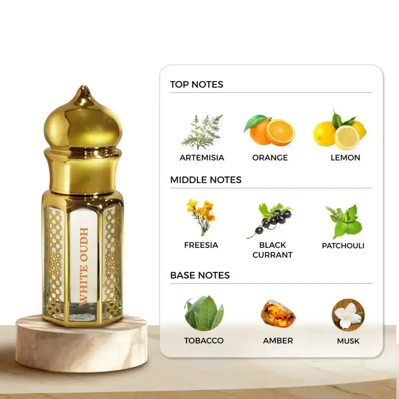 Zuhur AL Oasis White Oudh Non Alcoholic Attar For Men 6ML
