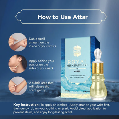 Ajmal Royal Misk Sapphire Attar (Concentrated Perfume Oil)