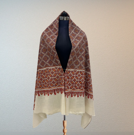 Pashmina Sozni Jamawar Multi-Colour Embroidered Shawl