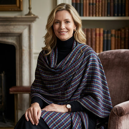 Pashmina Reversible Checkered Handwoven Shawl